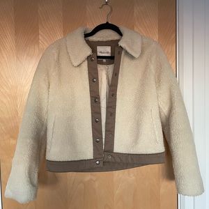 Madewell Sherpa bomber jacket in white